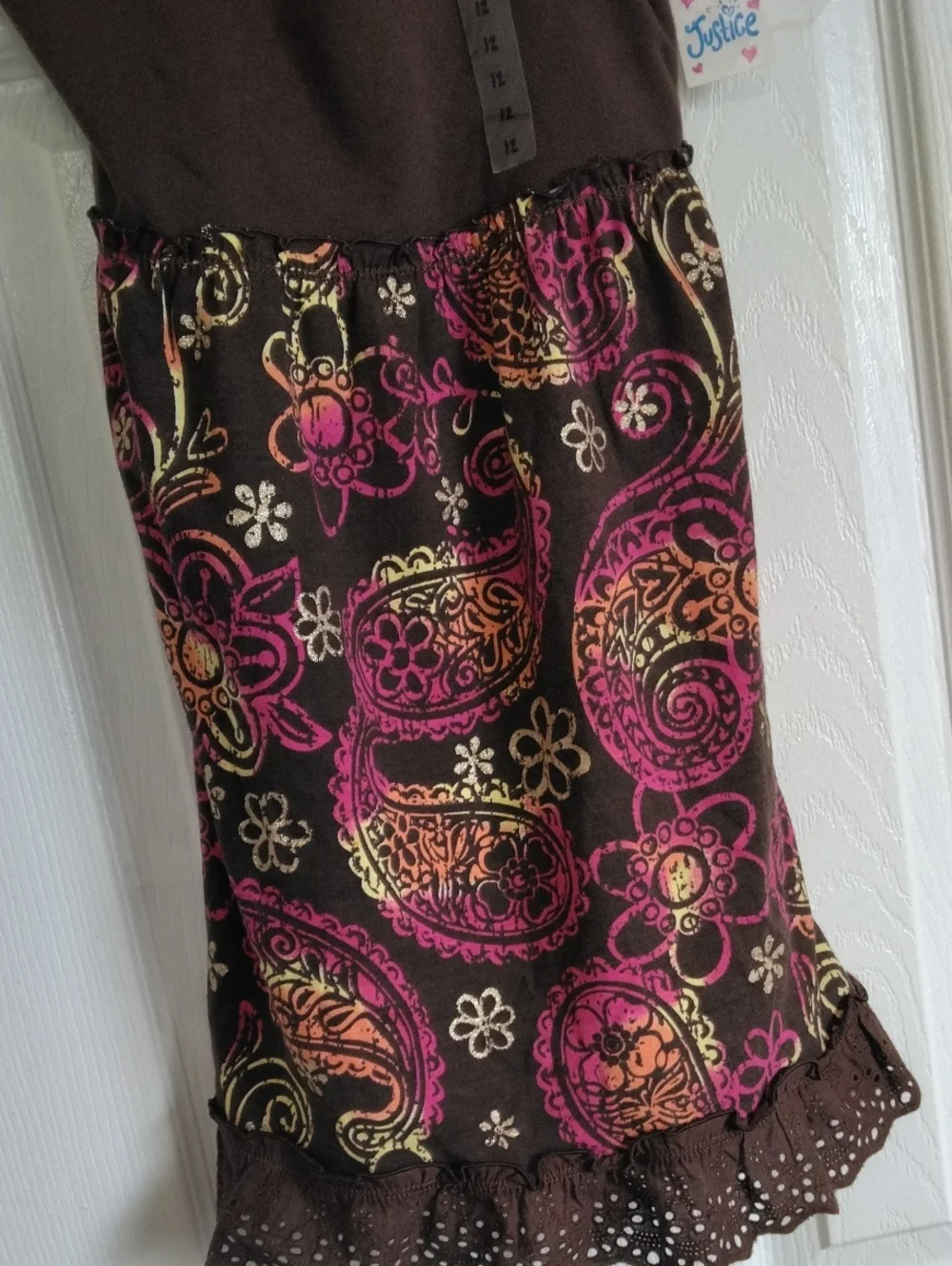 {$8 BUNDLED} New JUSTICE Brown Artistic Design Dress